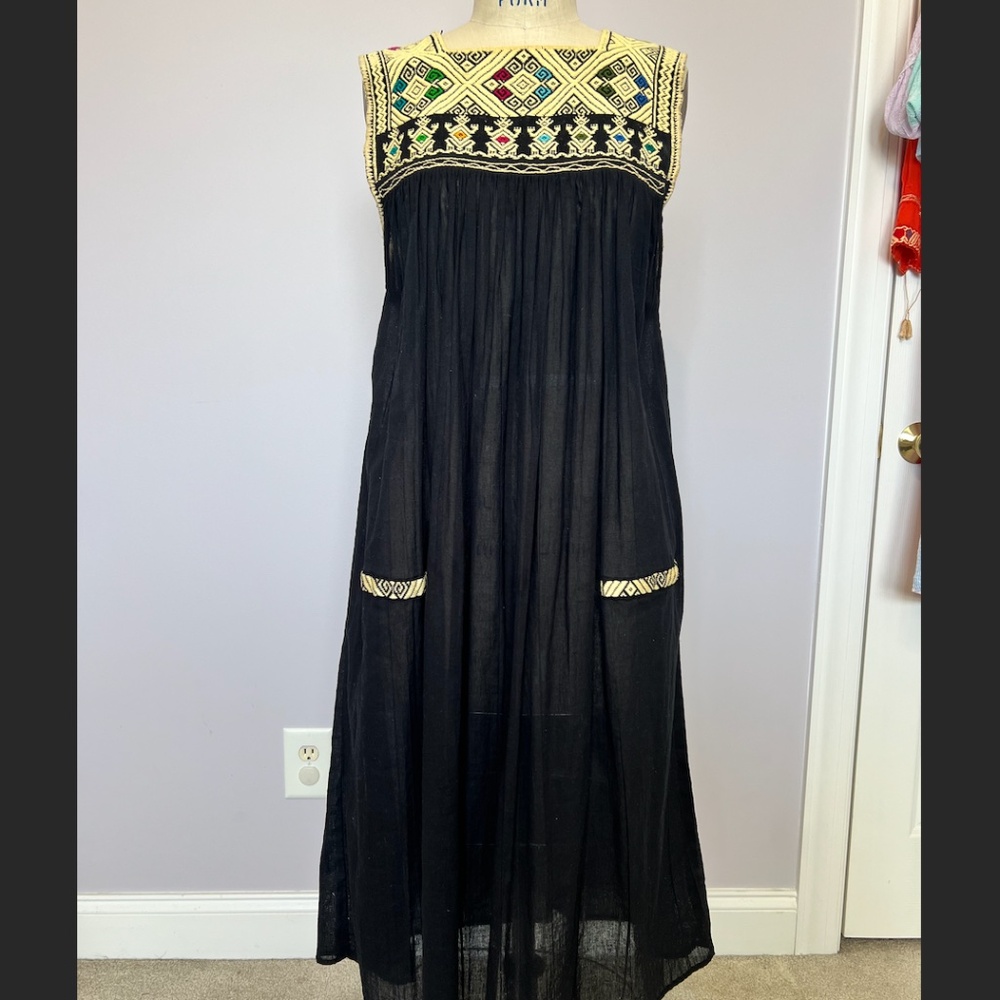 Vintage Mexican Oaxacan Gauze Dress